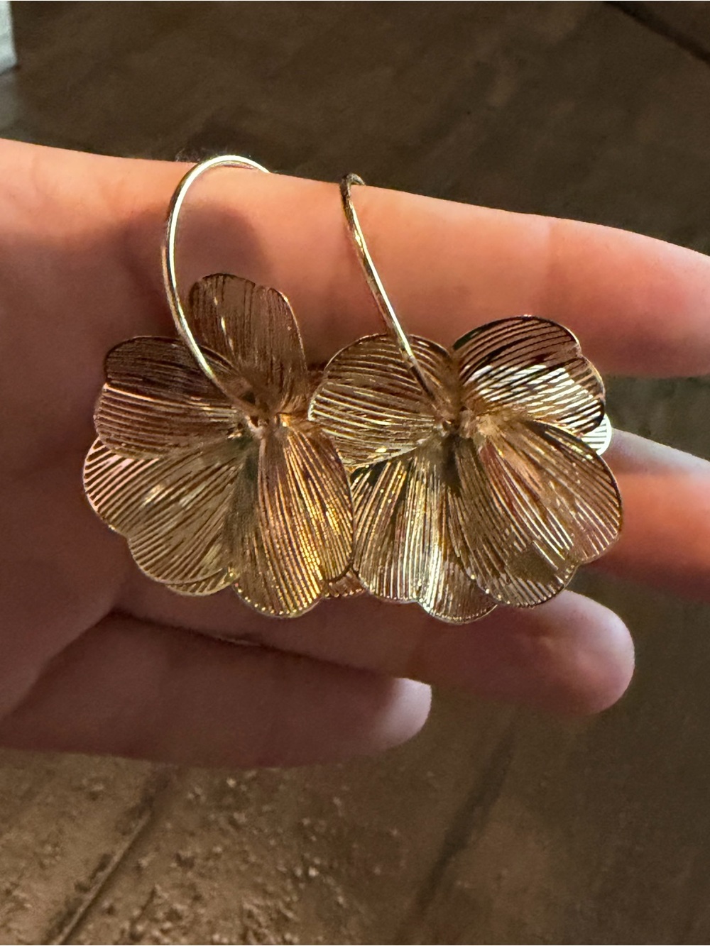 Gold Floral Hoop Earrings - Women Jewelry